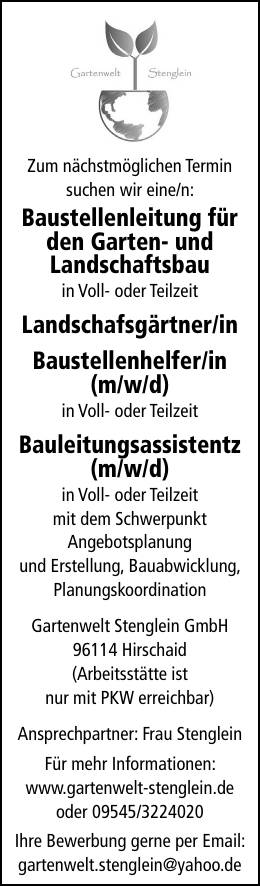 Baustellenleitung Fur Den Garten Und Landschaftsbau M W D