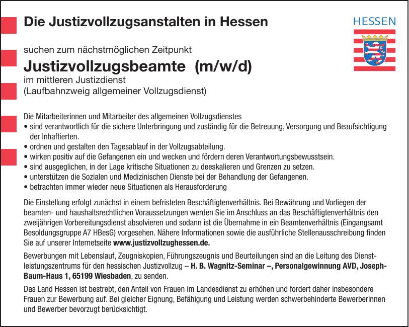 Justizvollzugsbeamte M W D H B Wagnitz Seminar