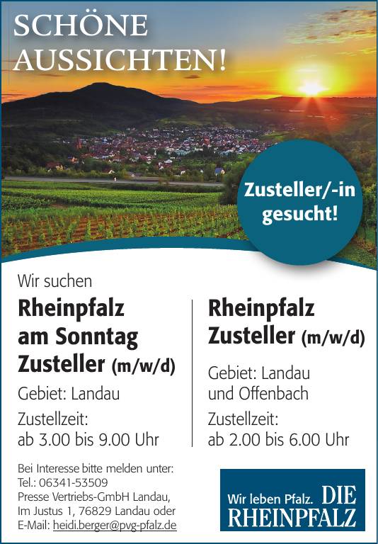 Zusteller (m/w/d) in Landau in der Pfalz,Zusteller (m/w/d