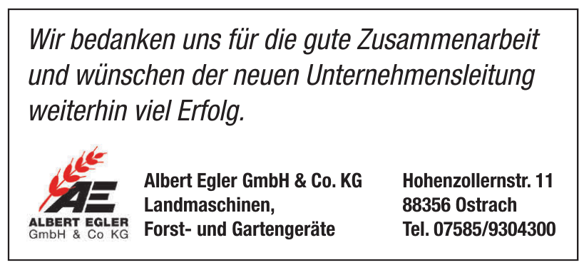 Albert Egler GmbH & Co KG Albert Egler GmbH & Co KG