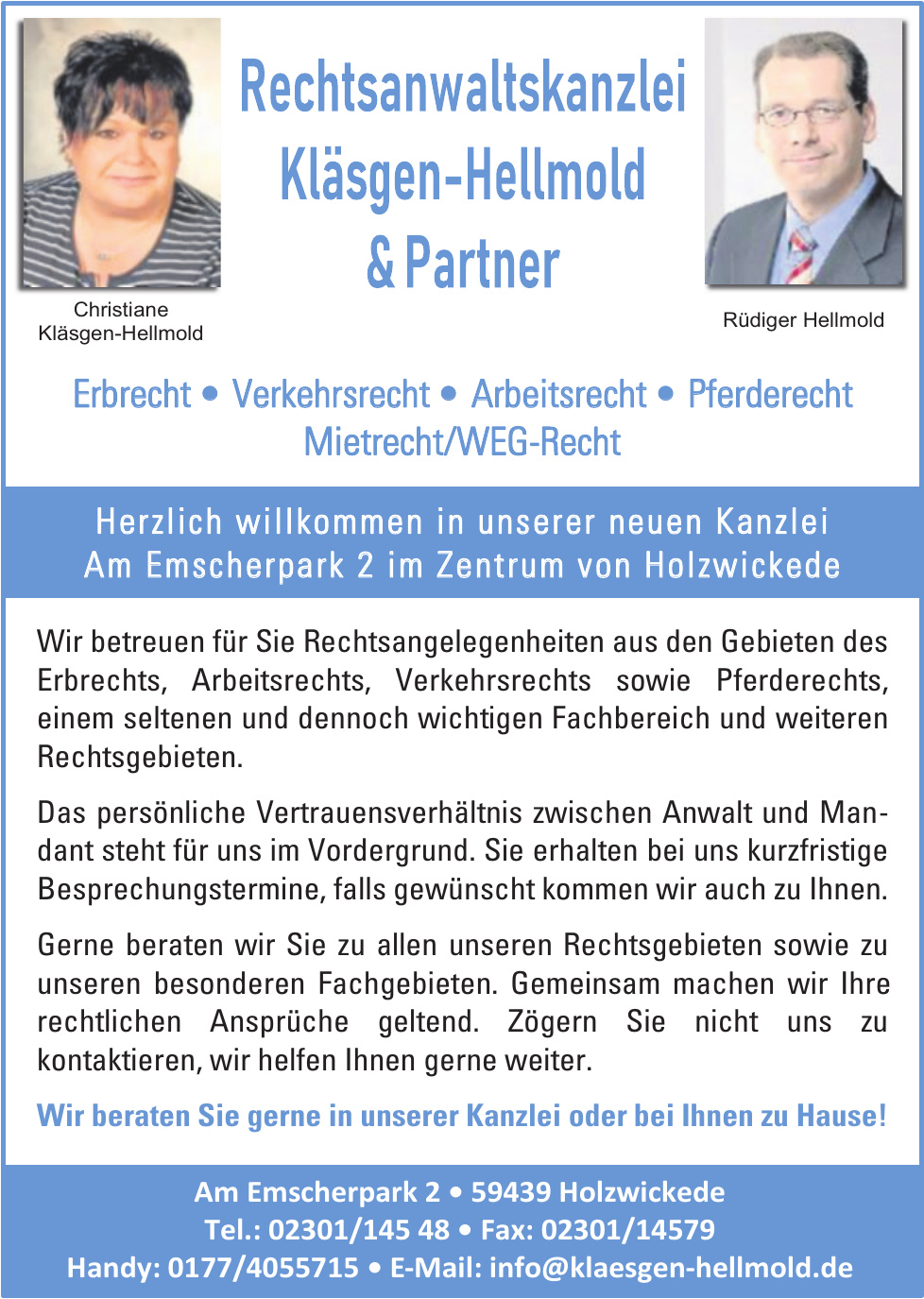 Rechtsanwaltskanzlei Kläsgen-Hellmold & Partner
