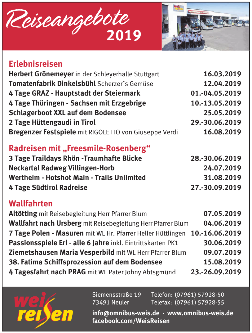 Weis Reisen Weis Reisen