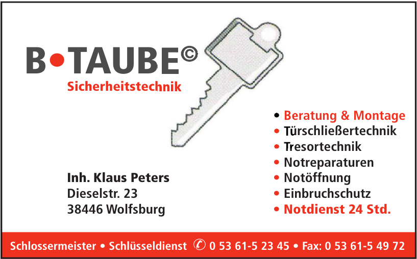 B•TAUBE© Sicherheitstechnik B•TAUBE© Sicherheitstechnik