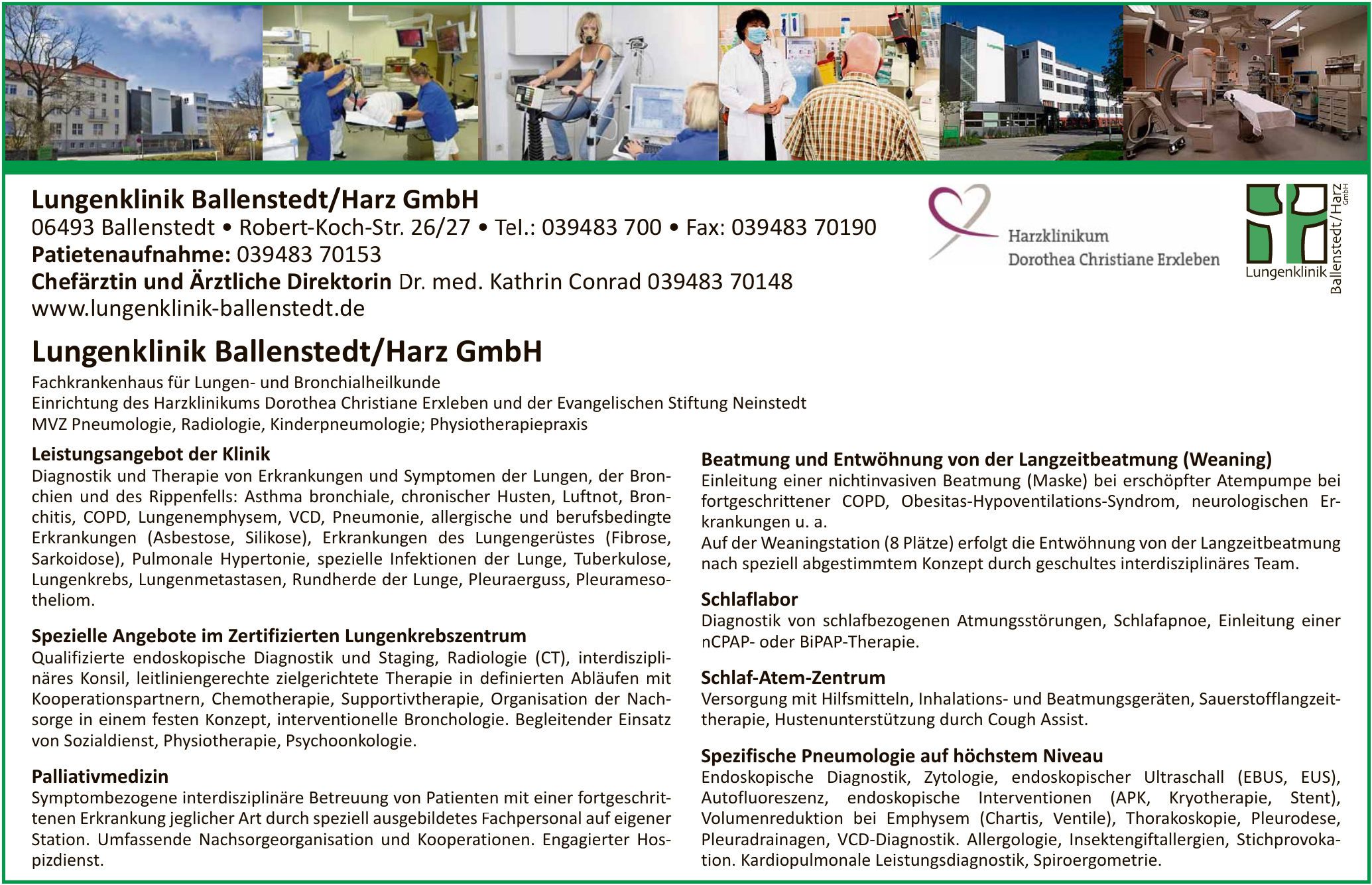 Lungenklinik Ballenstedt/Harz GmbH Lungenklinik Ballenstedt/Harz GmbH