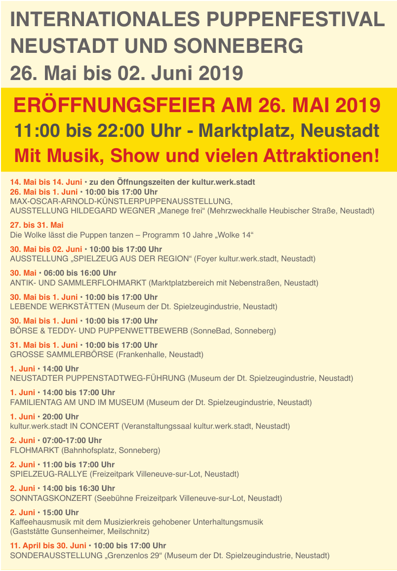 Internationales PuppenFestival Neustadt und Sonneberg Internationales PuppenFestival Neustadt und Sonneberg