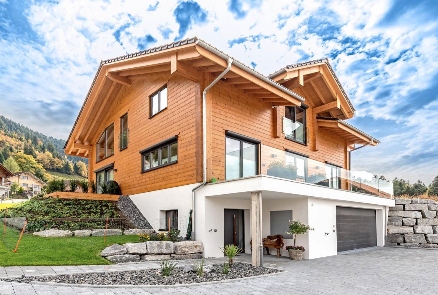 Moderne Blockhäuser von Fullwood haben ein schickes Design. Foto: Fullwood Moderne Blockhäuser von Fullwood haben ein schickes Design. Foto: Fullwood