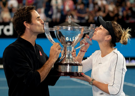 Silvester Sieger Gala in Down Under. Die Schweiz mit Belinda Bencic und Roger Federer. Foto: Jürgen Hasenkopf