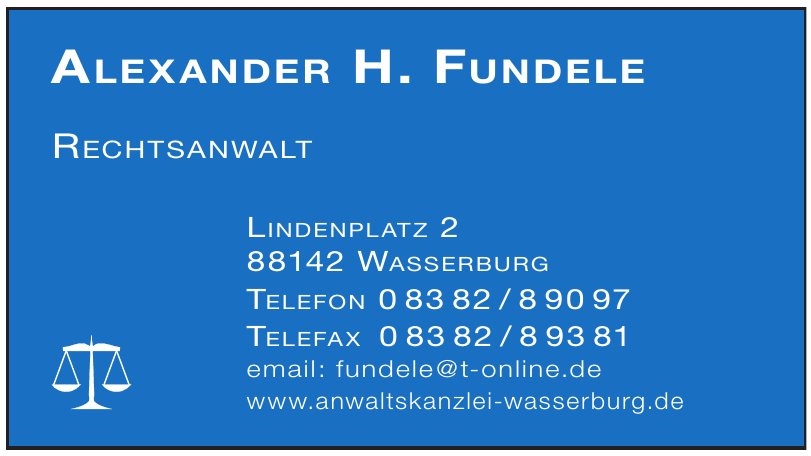 Alexander H. Fundele Rechtsanwalt Alexander H. Fundele Rechtsanwalt