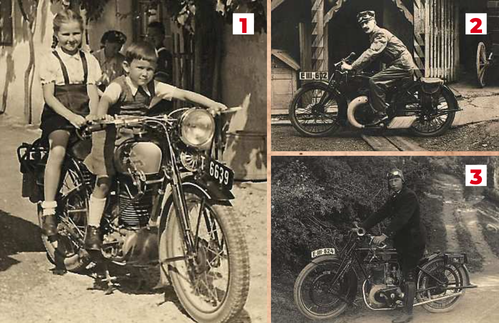 1 – Sieglinde Seethaler mit Bruder Peter Rappold (Puch 250)2 – Adolf Klotz aus Imst auf einer Sunbeam Modell 3 - 500 ccm 3 – Wendelin Bubik DKW-Type E250 ccm Einzylinder Foto: Privatarchiv Edi Kaniok 1 – Sieglinde Seethaler mit Bruder Peter Rappold (Puch 250)2 – Adolf Klotz aus Imst auf einer Sunbeam Modell 3 - 500 ccm 3 – Wendelin Bubik DKW-Type E250 ccm Einzylinder Foto: Privatarchiv Edi Kaniok
