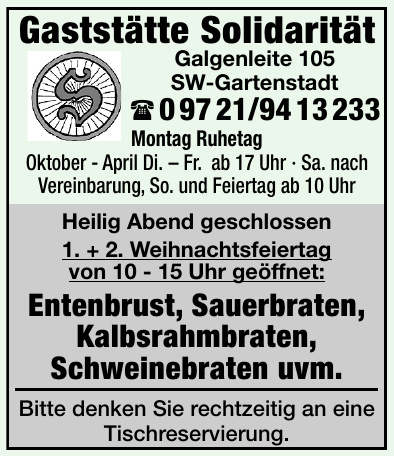 Gaststätte Solidarität Gaststätte Solidarität