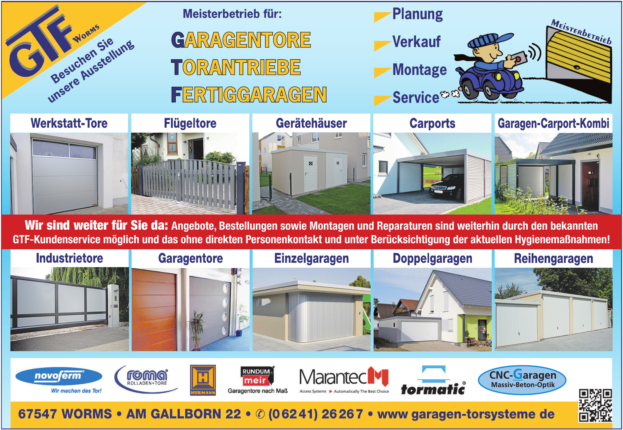 GTF Worms: Garagentore mit Fernbedienung & Sicherheit