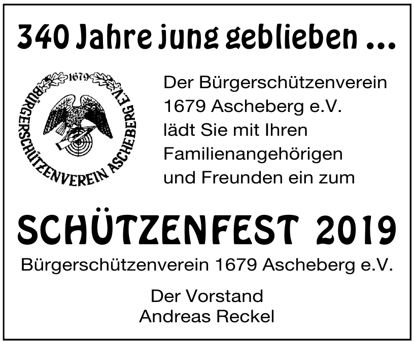 Bürgerschützenverein 1679 Ascheberg e.V. Bürgerschützenverein 1679 Ascheberg e.V.