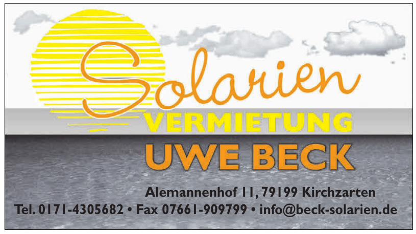 Solarien Vermietung Uwe Beck