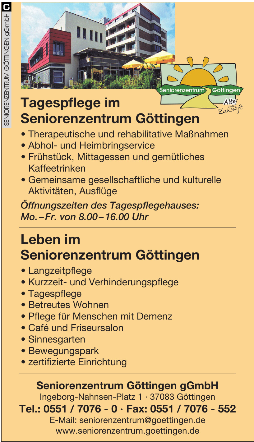 Seniorenzentrum Göttingen gGmbH Seniorenzentrum Göttingen gGmbH