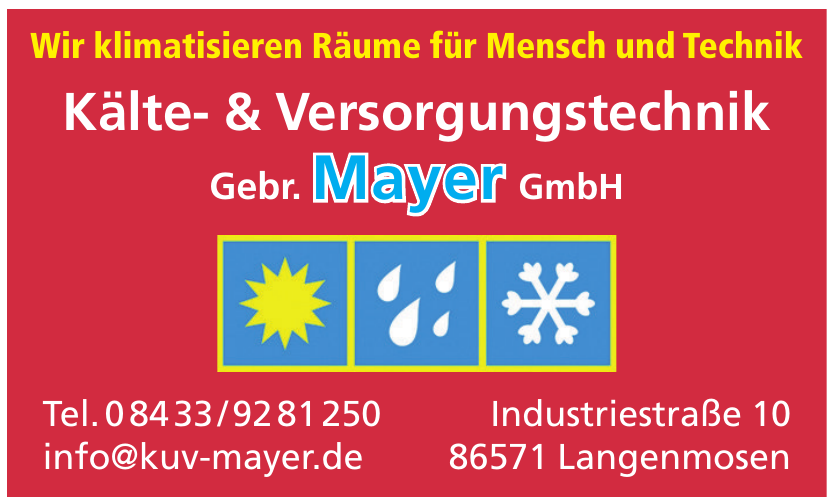 Kälte- & Versorgungstechnik Gebr Mayer GmbH Kälte- & Versorgungstechnik Gebr Mayer GmbH