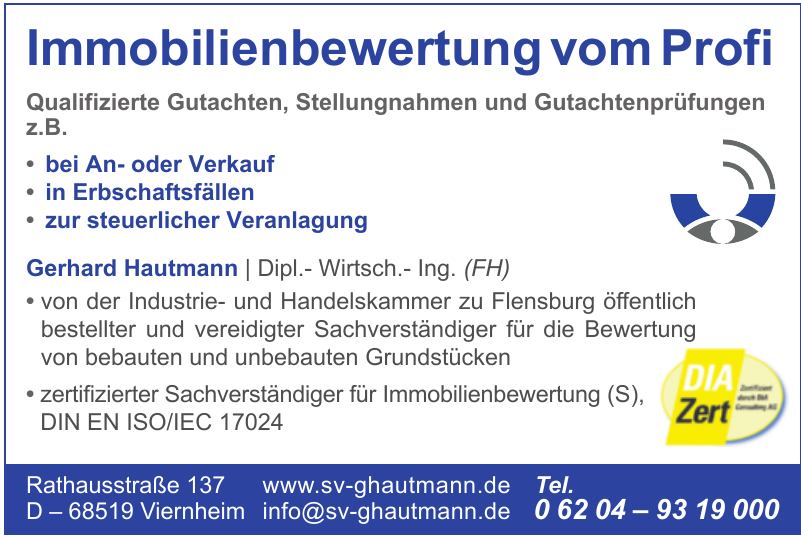 Gerhard Hautmann Dipl.-Wirtsch.- Ing. (FH) Gerhard Hautmann Dipl.-Wirtsch.- Ing. (FH)