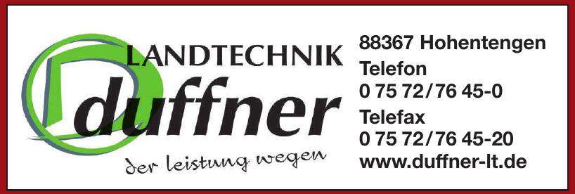 Duffner Landtechnik GmbH+Co.KG Duffner Landtechnik GmbH+Co.KG