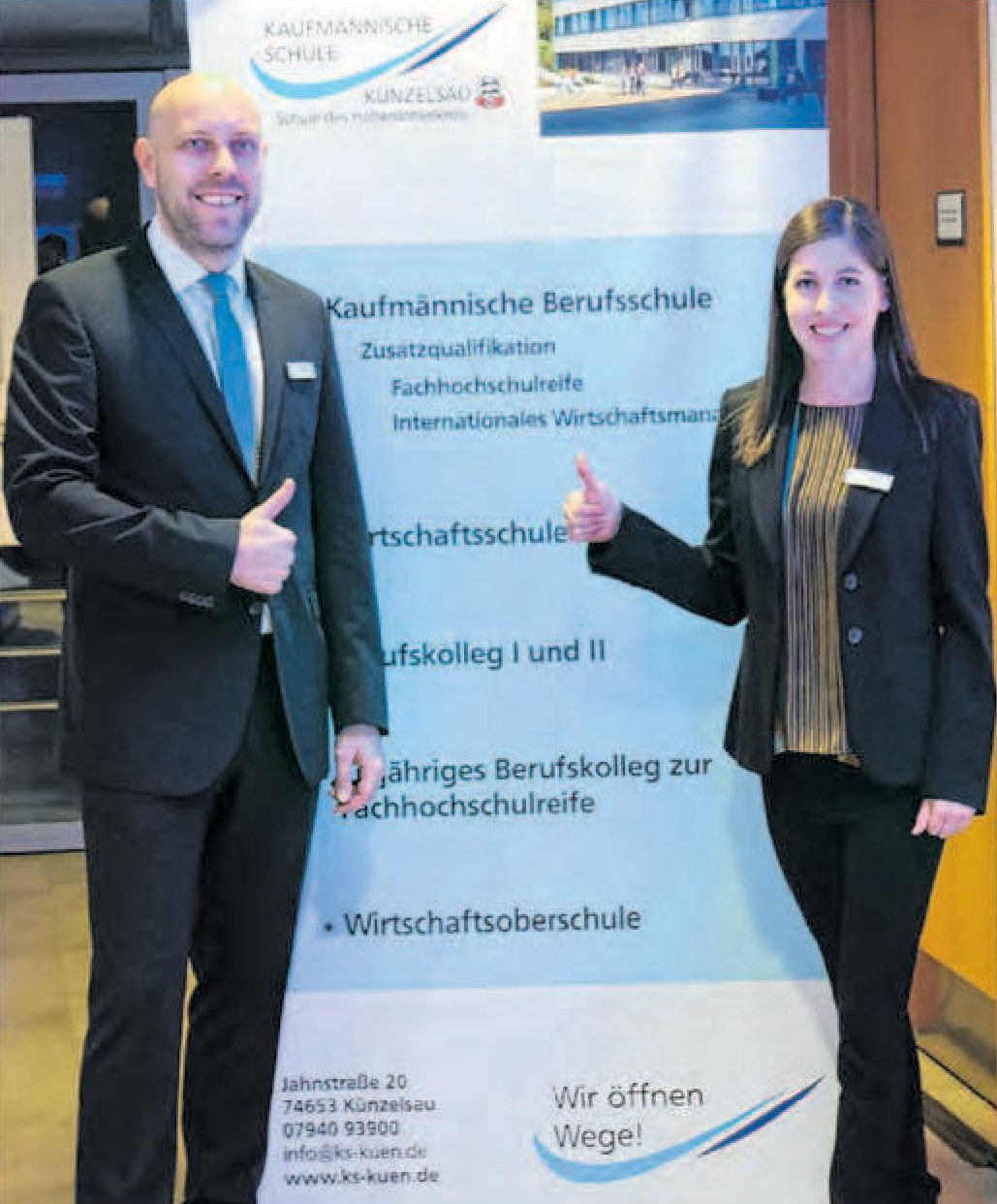 Patrick Wagner und Claudia Bader, das Organisationsteam des Berufsinfotages, freuen sich auf viele junge Besucher. Patrick Wagner und Claudia Bader, das Organisationsteam des Berufsinfotages, freuen sich auf viele junge Besucher.