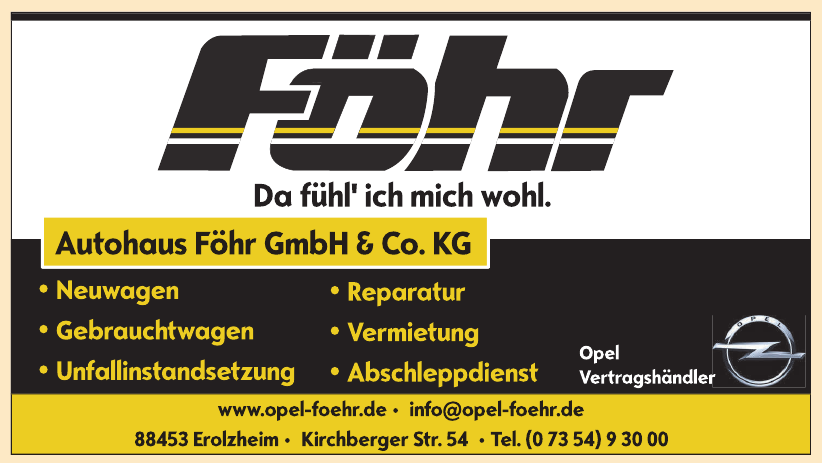 Autohaus Föhr GmbH & Co. KG Autohaus Föhr GmbH & Co. KG