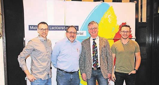 Der neue Vorstand der Wuppertaler Maler- und Lackiererinnung: Holger Saam, stellvertretender Obermeister, Lehrlingswart Tobias Bydolek, Obermeister Oliver Conyn und Max Schmitz, zuständig für Social Media (v.l.). Der neue Vorstand der Wuppertaler Maler- und Lackiererinnung: Holger Saam, stellvertretender Obermeister, Lehrlingswart Tobias Bydolek, Obermeister Oliver Conyn und Max Schmitz, zuständig für Social Media (v.l.).