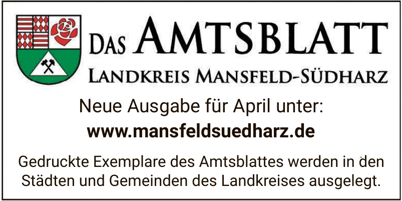 Das Amtsblatt Landkreis Mansfeld-Südharz