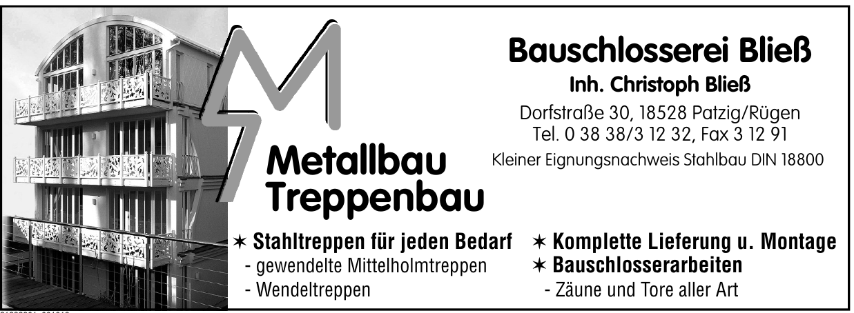 Bauschlosserei Bließ Bauschlosserei Bließ