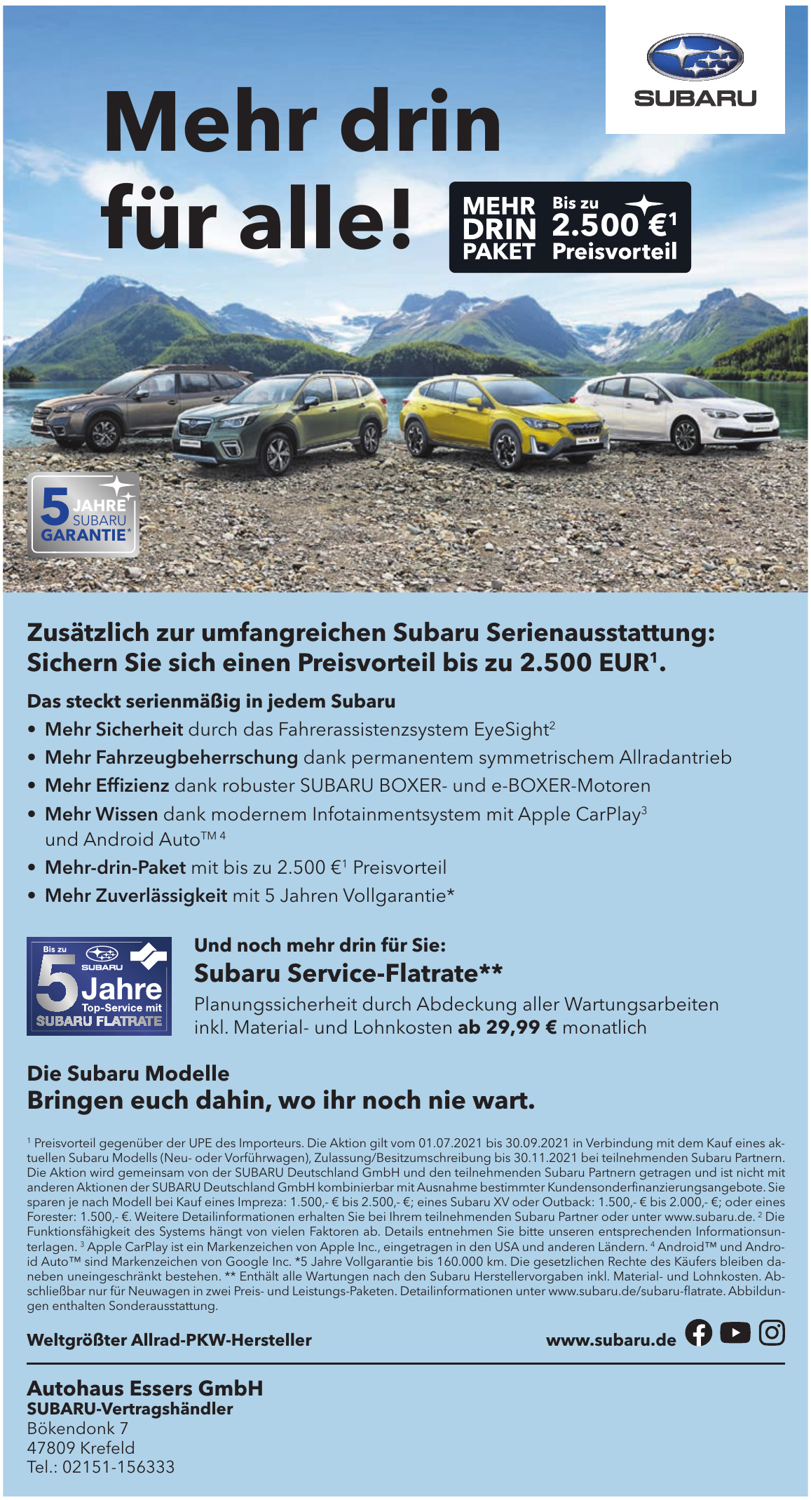 Autohaus Essers GmbH SUBARU-Vertragshändler Autohaus Essers GmbH SUBARU-Vertragshändler