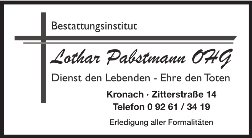 Lothar Pabstmann Bestattungen OHG Lothar Pabstmann Bestattungen OHG