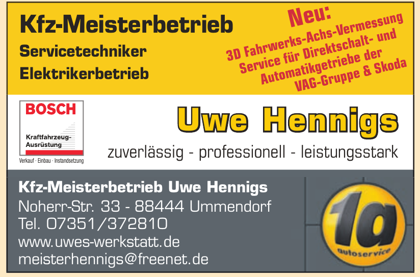 Kfz-Meisterbetrieb Uwe Hennigs Kfz-Meisterbetrieb Uwe Hennigs