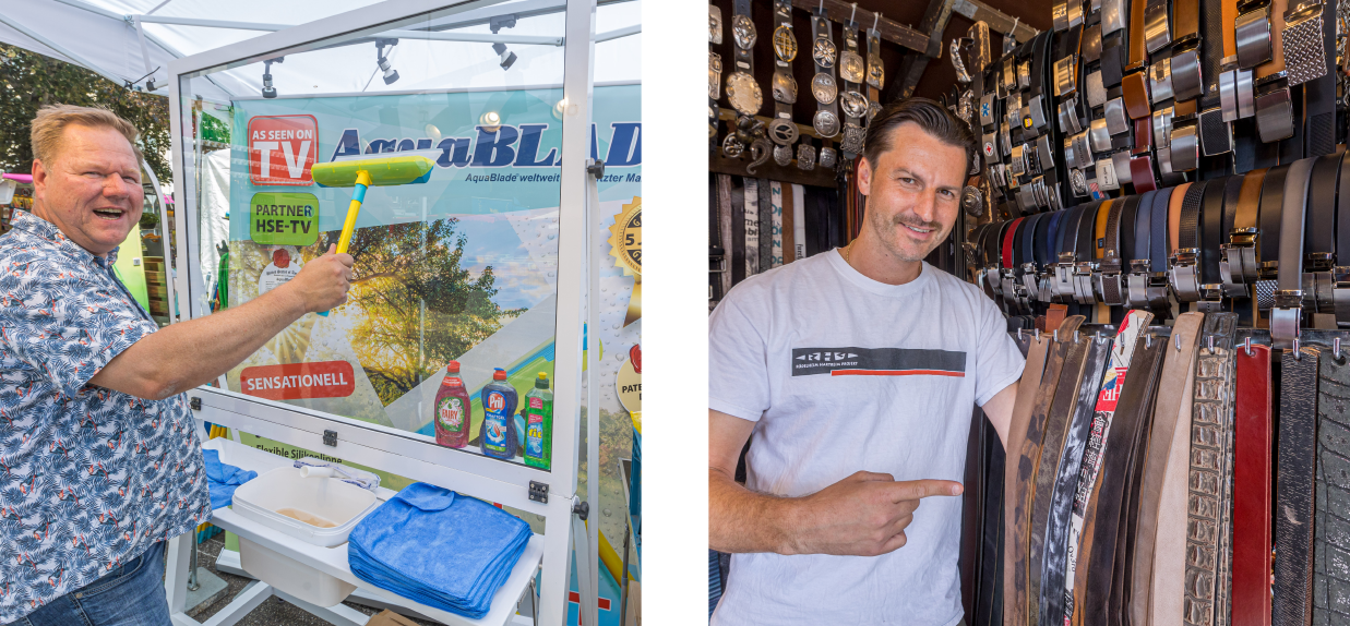 Sauber, adrett und bestens ausgestattet: Joachim Dickschat von Aqua Clean (links) und Dhani Karst von Roka Gürtel haben die richtigen Produkte. FOTOS: MEYER