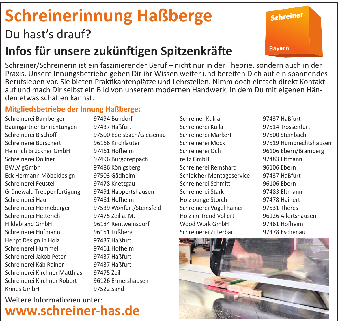 Schreinerinnung Haßberge Schreinerinnung Haßberge