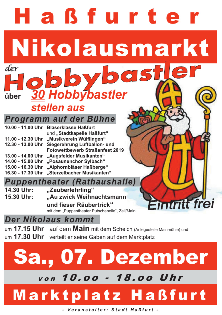 Haßfurter Nikolausmarkt der Hobbybastler Haßfurter Nikolausmarkt der Hobbybastler