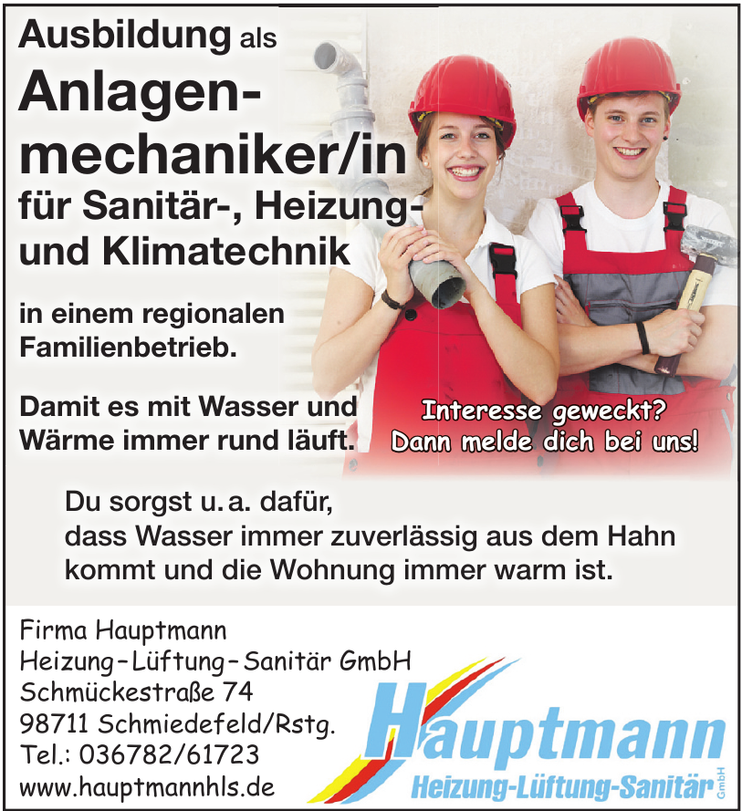 Firma Hauptmann Heizung – Lüftung – Sanitär GmbH Firma Hauptmann Heizung – Lüftung – Sanitär GmbH