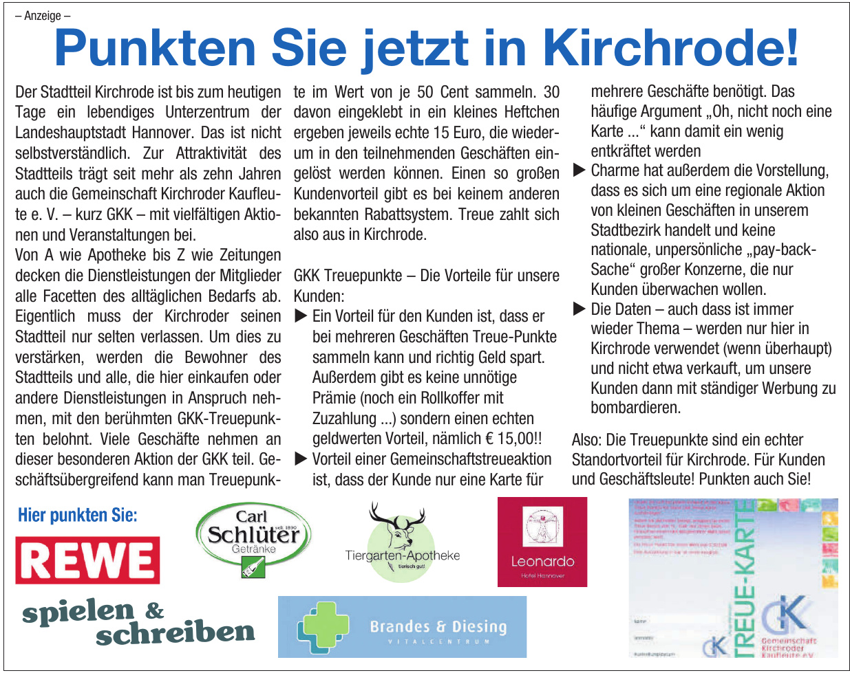 Gemeinschaft Kirchroder Kaufleute e. V. Gemeinschaft Kirchroder Kaufleute e. V.