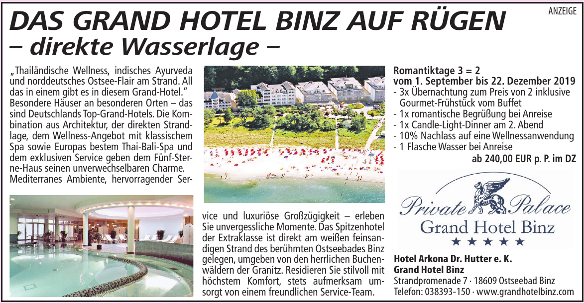 Hotel Arkona Dr. Hutter e. K. Hotel Arkona Dr. Hutter e. K.