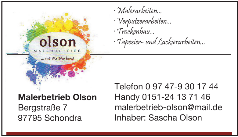 Malerbetrieb Olson Malerbetrieb Olson