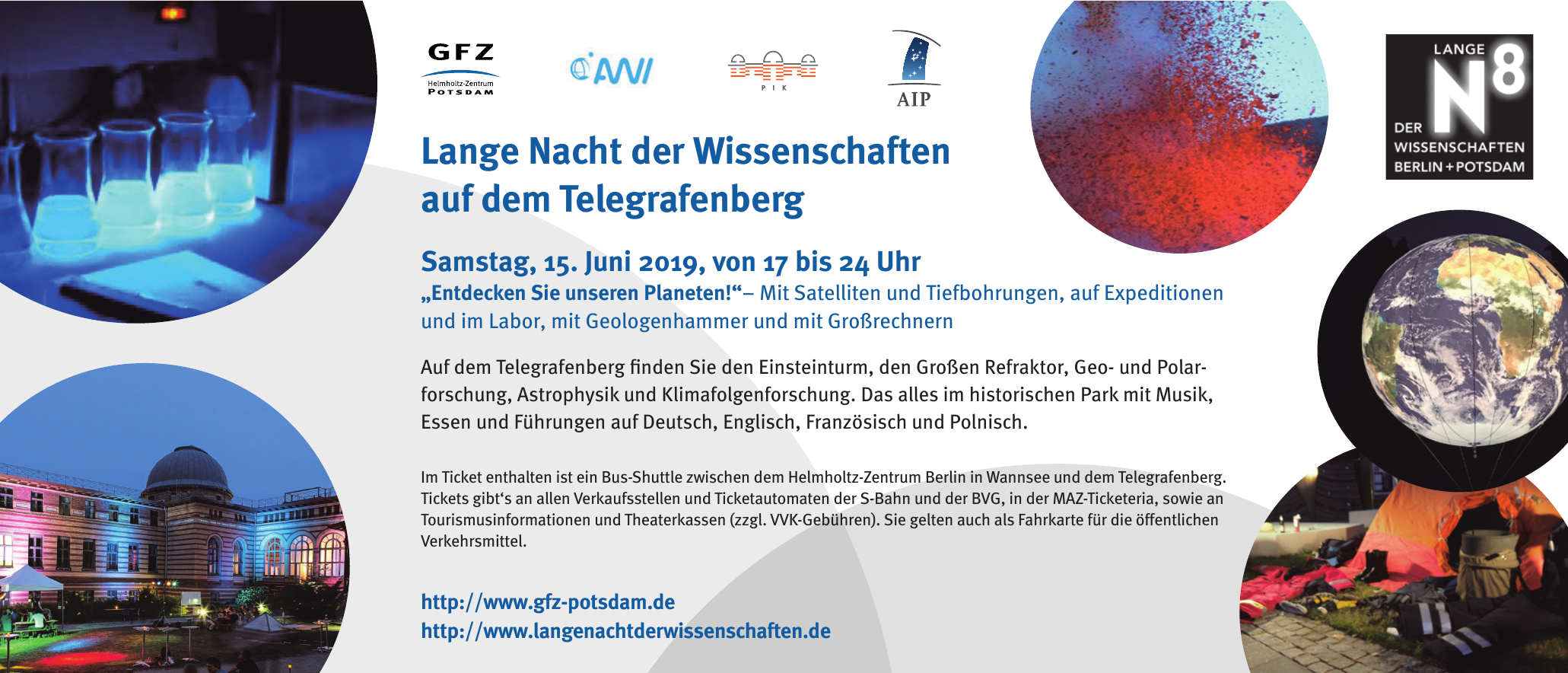 Lange Nacht der Wissenschaften auf dem Telegrafenberg Lange Nacht der Wissenschaften auf dem Telegrafenberg