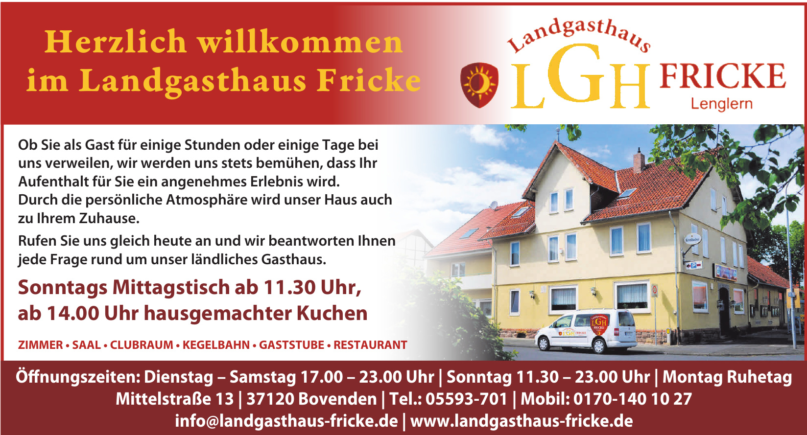 LGH Landgasthaus Fricke Lenglem LGH Landgasthaus Fricke Lenglem