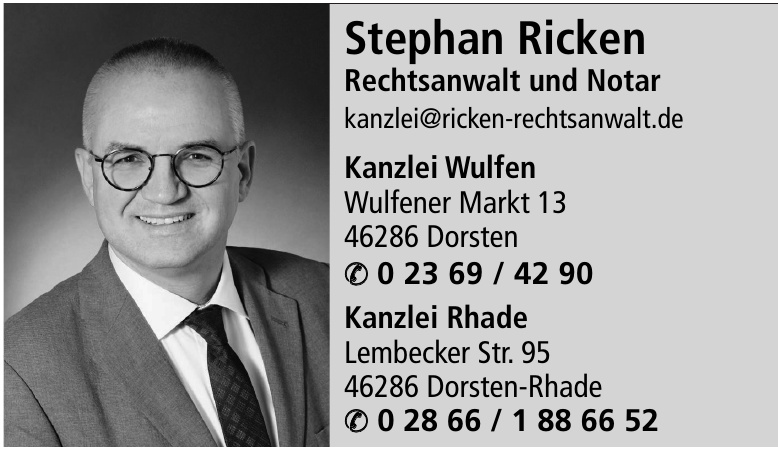 Stephan Ricken Rechtsanwalt und Notar - Kanzlei Wulfen