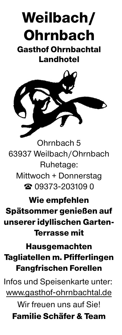 Gasthof Ohrnbachtal Landhotel