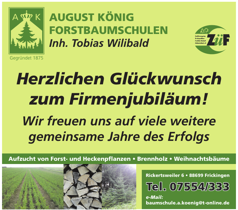 Forstbaumschule August König Inhaber Tobias Wilibald e.K. Forstbaumschule August König Inhaber Tobias Wilibald e.K.