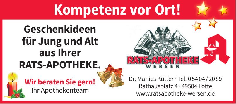 Ratsapotheke Wersen Dr. Marlies Kütter Ratsapotheke Wersen Dr. Marlies Kütter