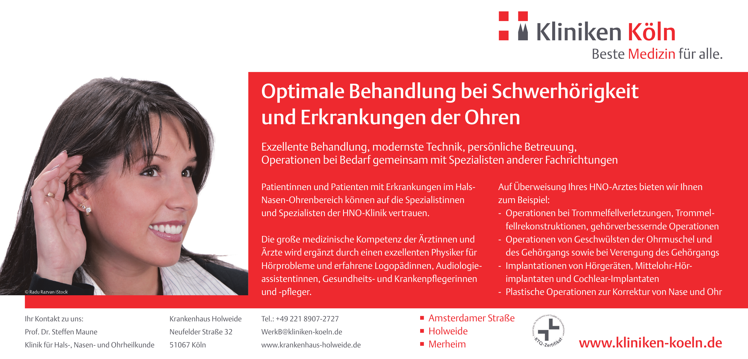 Krankenhaus Holweide - Klinik für Hals-, Nasen- und Ohrheilkunde Krankenhaus Holweide - Klinik für Hals-, Nasen- und Ohrheilkunde