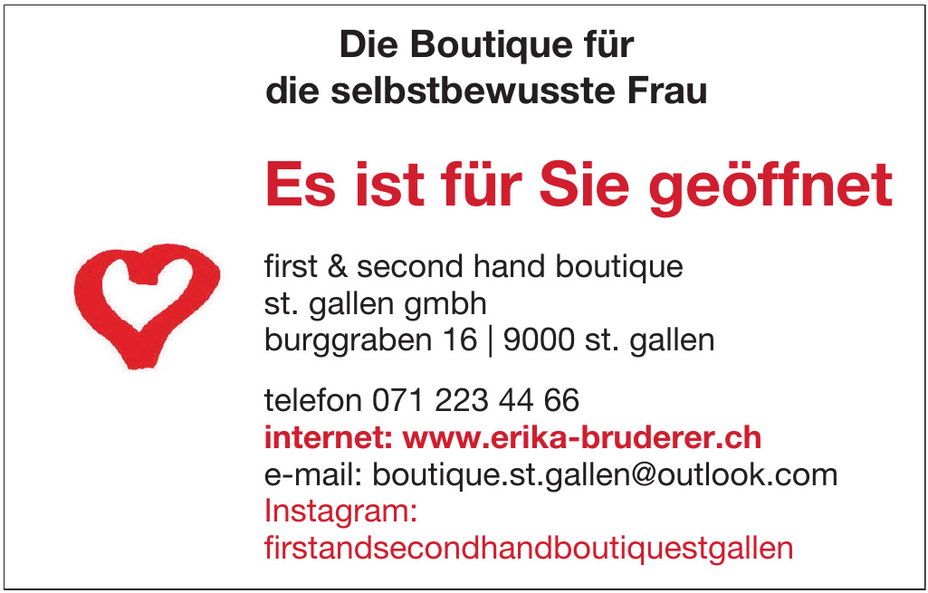 First & Second Hand Boutigue Erika Bruderer GmbH
