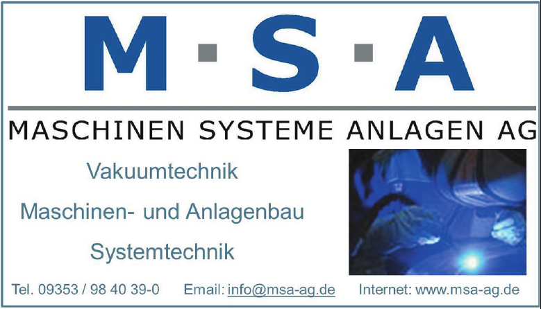 MSA Maschinen Systeme Anlagen AG MSA Maschinen Systeme Anlagen AG