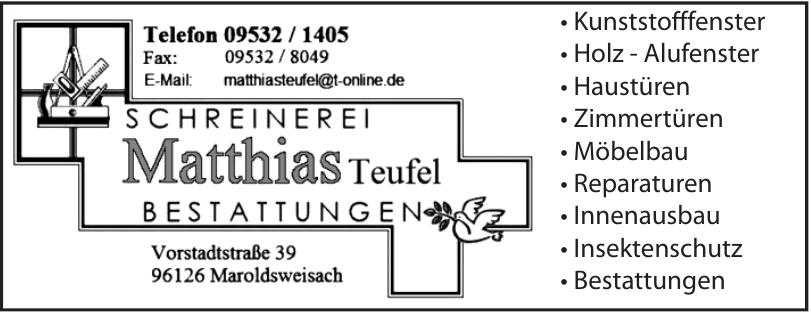 Schreinerei Matthias Teufel Bestattungen Schreinerei Matthias Teufel Bestattungen