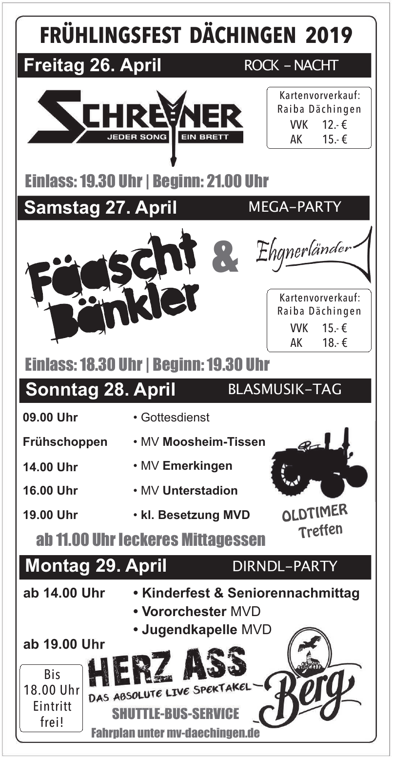 Frühlingsfest Dächingen Frühlingsfest Dächingen