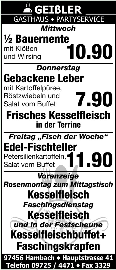 Geißler Gasthaus - Partyservice Geißler Gasthaus - Partyservice