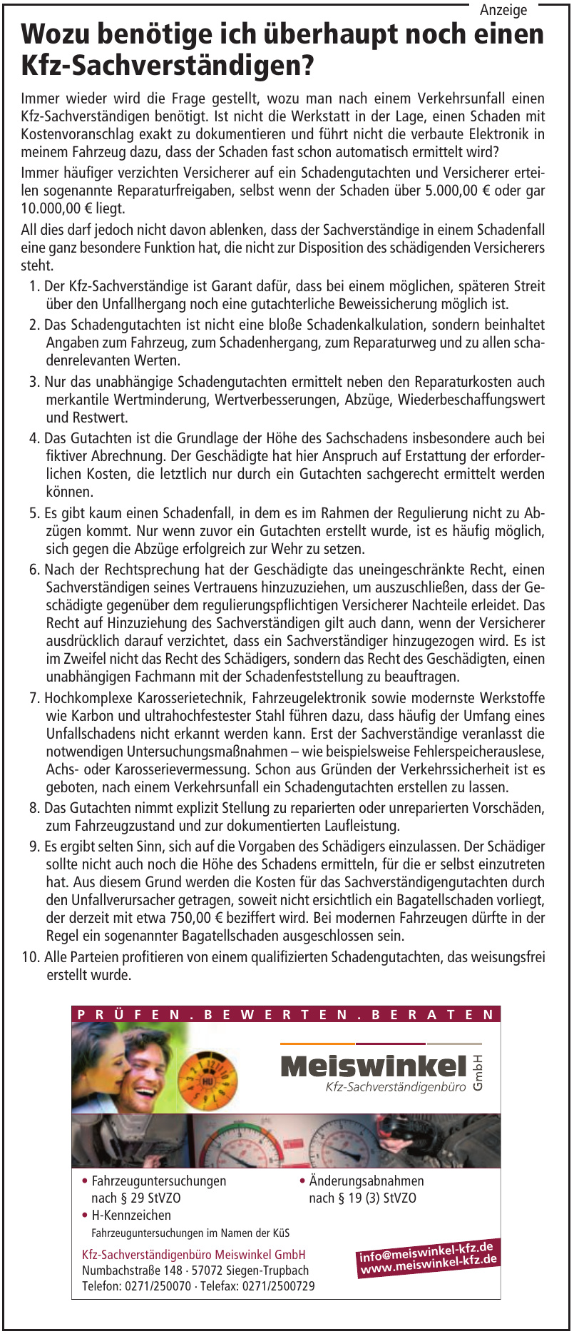 Kfz-Sachverständigenbüro Meiswinkel GmbH Kfz-Sachverständigenbüro Meiswinkel GmbH