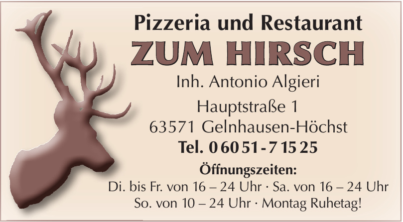 Pizzeria und Restaurant Zum Hirsch